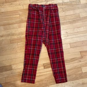 Fashion nova, red, size large, plaid pants
